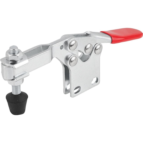 Toggle Clamp Standard L=173, Form:A Steel, Vertical Foot, Comp:Plastic, Comp:Red, F2=3200